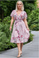 Wrap Style Floral Midi Dress With Flutter Sleeves DR3242