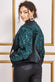 Ornamental Embroidered Sequin Zip-Up Bomber Jacket JK01