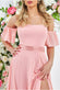 Draped Off The Shoulder Chiffon Maxi Dress With Front Split DR3070