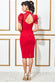 Open Back Puffed Sleeve Lace Top Midi Dress DR2958