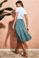 Printed Pleated Midi Skirt GS807