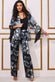 Foil Print Kimono Set SET24