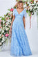 Embroidered Lace Maxi Flutter Sleeves DR3255