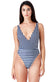 V Neck Striped Swimsuit SW57