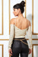 Metallic Cut Out Crop Top T157