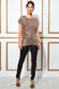 Loose Fit Sequin Front High Low Top T163