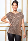 Loose Fit Sequin Front High Low Top T163