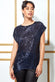 Loose Fit Sequin Front High Low Top T163