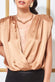 Satin Wrap Style Top With Shoulder Pads T165