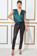 Satin Wrap Style Top With Shoulder Pads T165