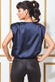 Satin Wrap Style Top With Shoulder Pads T165