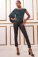 Dual Tone Sequin One Shoulder Balloon Sleeve Top T200