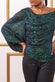 Dual Tone Sequin One Shoulder Balloon Sleeve Top T200