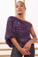 Dual Tone Sequin One Shoulder Balloon Sleeve Top T200