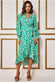Floral Print Wrap Dress With Frills GCD2488
