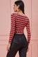 Geoprint Long Sleeve Wrap Bodysuit TR282A