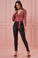 Geoprint Long Sleeve Wrap Bodysuit TR282A