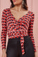 Geoprint Long Sleeve Wrap Bodysuit TR282A