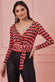 Geoprint Long Sleeve Wrap Bodysuit TR282A