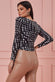 Monoprint Long Sleeve Wrap Bodysuit TR282B