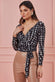 Monoprint Long Sleeve Wrap Bodysuit TR282B