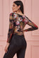 Floralprint Long Sleeve Wrap Bodysuit TR282C
