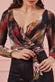 Floralprint Long Sleeve Wrap Bodysuit TR282C