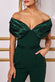 Scuba Crepe Corset Bodice Jumpsuit With Satin Bardot TR351