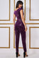 Patterned Sequin Velvet Wrap Bardot Jumpsuit TR371