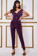 Patterned Sequin Velvet Wrap Bardot Jumpsuit TR371