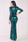 Liquid Sequin Corsage Maxi Dress DR4056