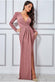 Lurex Long Sleeve Wrap Maxi Dress DR3314