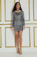 High Neck Cut Out Sequin Midi Dress DR1018A