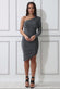 Gathered One Shoulder Midi Dress DR3268