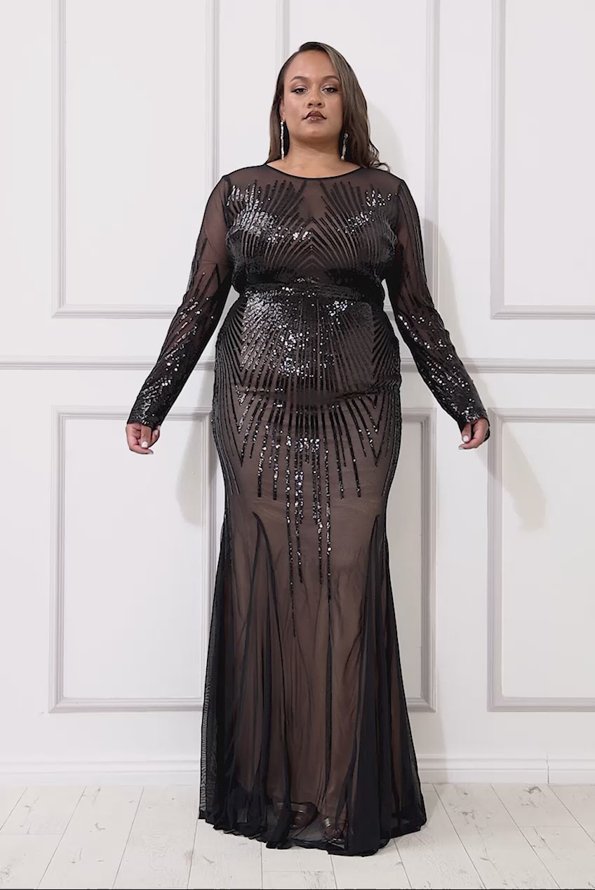 Shooting Star Sequin Maxi Dress DR3276P