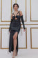 Cut Out Faux Leather Maxi DR3725