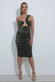 Ring Detail One Shoulder Ruched Midi DR3548