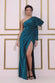 One Sleeve Frill Lurex Maxi Dress DR3693