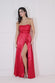 Front Split Satin Bandeau Maxi Dress DR3773