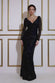 Long Sleeve Sequin V Wrap Maxi Dress DR3485