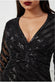 Sequin Stripe Front Bow Maxi Dress DR2535