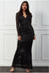 Sequin Stripe Front Bow Maxi Dress DR2535