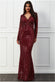 Sequin Stripe Front Bow Maxi Dress DR2535