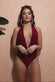 Deep Plunge Halter Neck Swimsuit With High Leg SW100