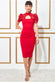 Open Back Puffed Sleeve Lace Top Midi Dress DR2958