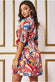 Wrap Style Satin Printed Mini Dress GCD2479P