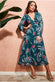 Floral Print Wrap Midi Dress DR3569