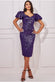 Foil Jacquard Puff Sleeve Midi Dress DR3734