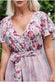 Wrap Style Floral Midi Dress With Flutter Sleeves DR3242