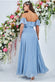 Draped Off The Shoulder Chiffon Maxi Dress With Front Split DR3070